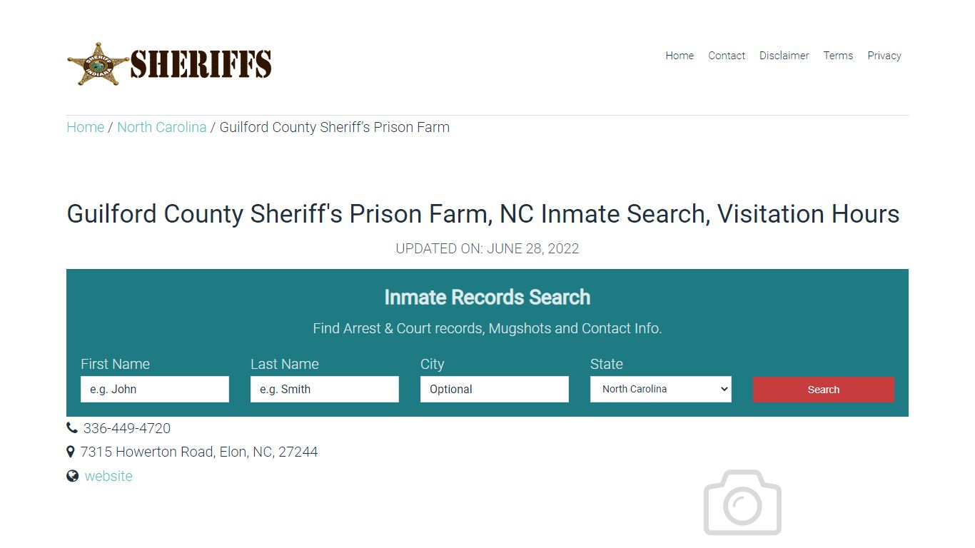 Guilford County Sheriff's Prison Farm, NC Inmate Search ...